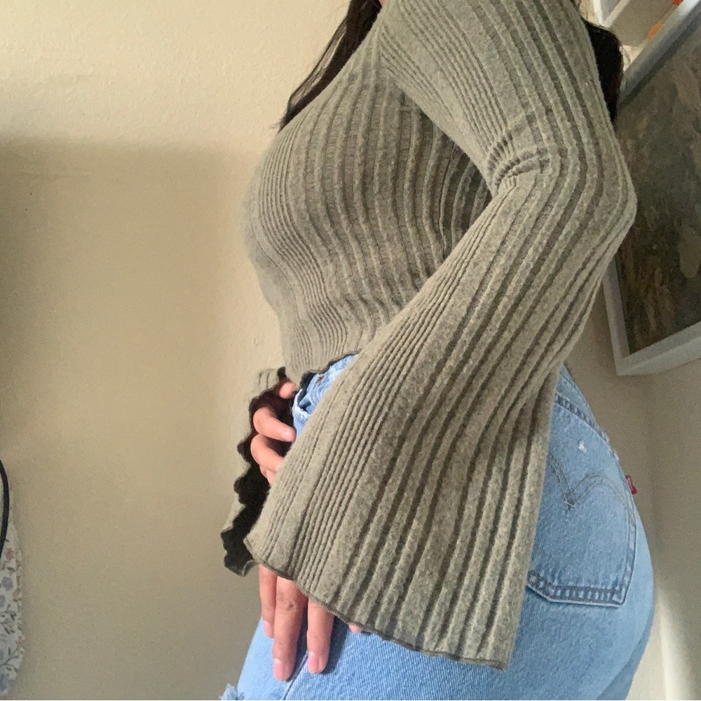 SHEIN green long sleeve sweater size l - Picture 1 of 7